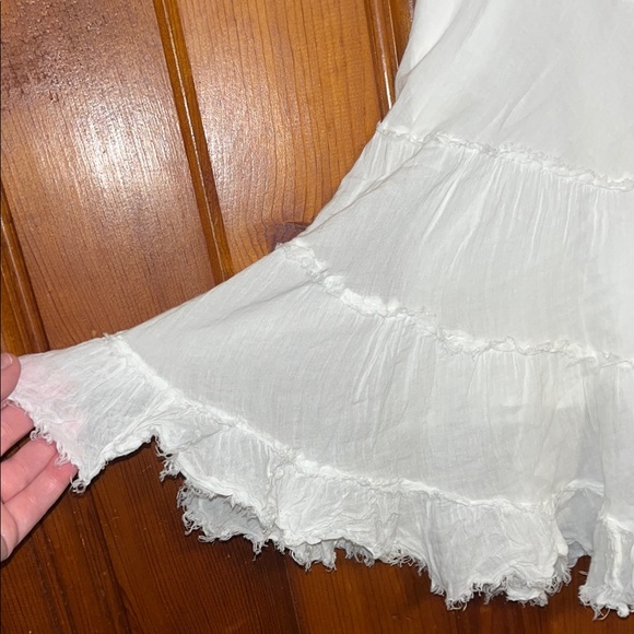 White Tiered Mini Skirt for Cocktail Events - Picture 3 of 10